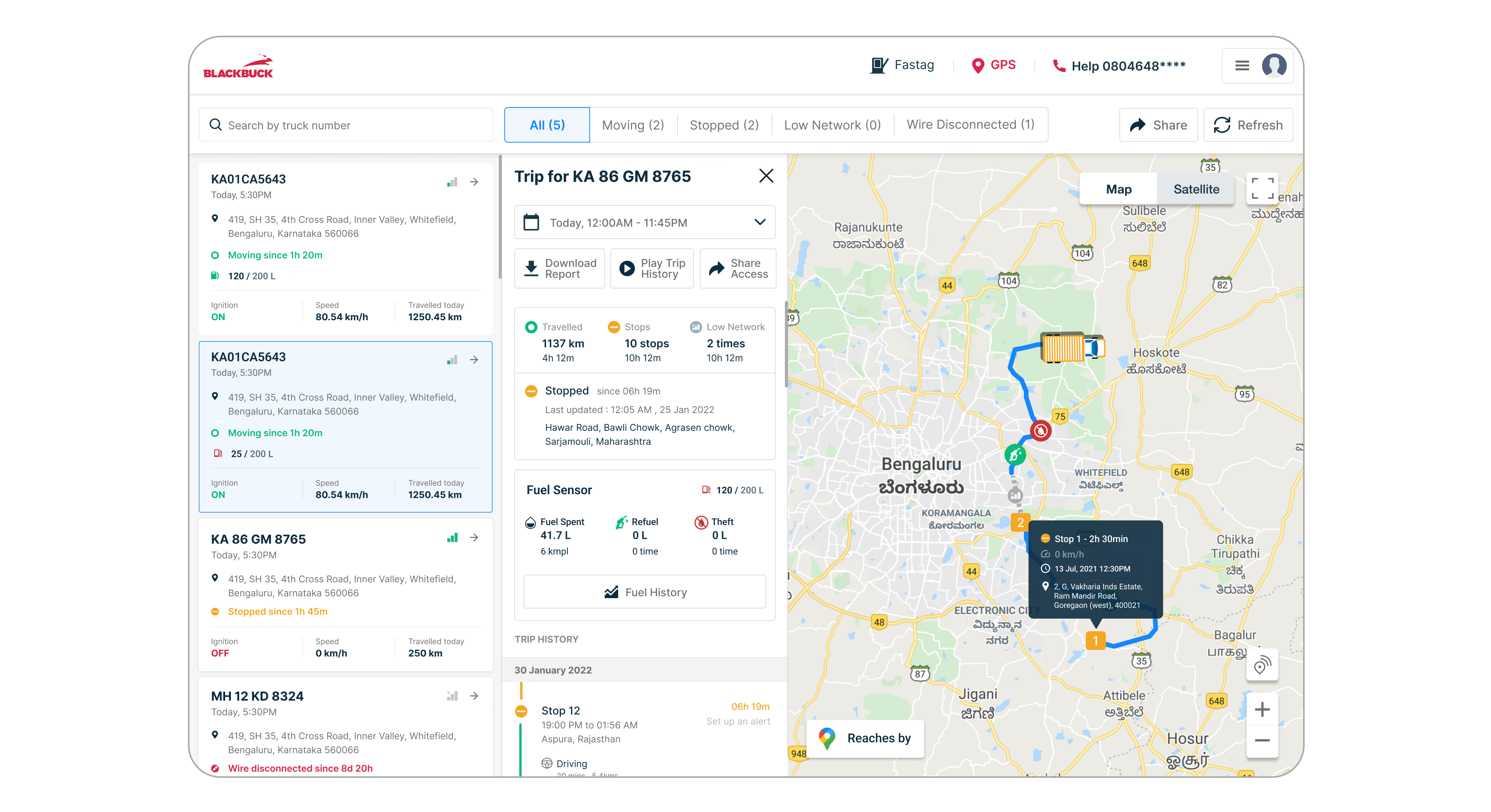 Desktop Application for Large Fleet Owners